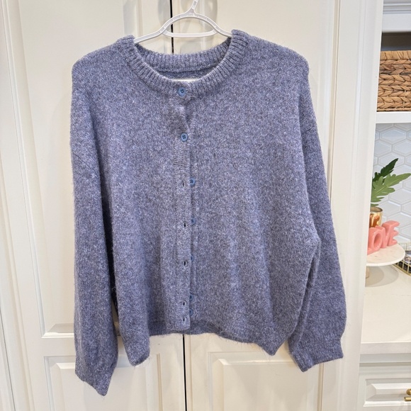 DAILY DRILLS BUTTON UP SWEATER IN DENIM - XS/SS - Picture 2 of 4